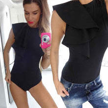 Ladies Jumpsuit Elegant Ruffles Sleeveless Summer Bodysuit Zipper Sexy One Piece Outfits 2017 Sexy Rompers Women #121