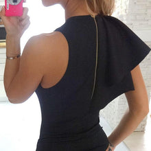 Ladies Jumpsuit Elegant Ruffles Sleeveless Summer Bodysuit Zipper Sexy One Piece Outfits 2017 Sexy Rompers Women #121