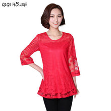 Ladies Office Blouse Plus Size 5XL Elegant Women Three-Quarter Print Dot Blouse Casual Autumn Tops Camisa Feminina#C905