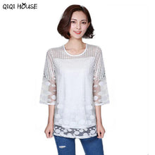 Ladies Office Blouse Plus Size 5XL Elegant Women Three-Quarter Print Dot Blouse Casual Autumn Tops Camisa Feminina#C905