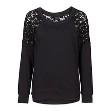 Ladies Tops Autumn Women Clothes Lace Backless Patchwork Long Sleeve Casual Blouse Loose Pullovers Top Blusa De Renda#C115