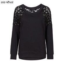 Ladies Tops Autumn Women Clothes Lace Backless Patchwork Long Sleeve Casual Blouse Loose Pullovers Top Blusa De Renda#C115