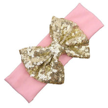LandFox 2016 Fashion Elastic Children Headband Cute Sequins Bow Baby Girl Hair Accessories