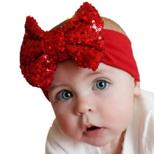 LandFox 2016 Fashion Elastic Children Headband Cute Sequins Bow Baby Girl Hair Accessories