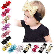 LandFox 2016 Fashion Elastic Children Headband Cute Sequins Bow Baby Girl Hair Accessories