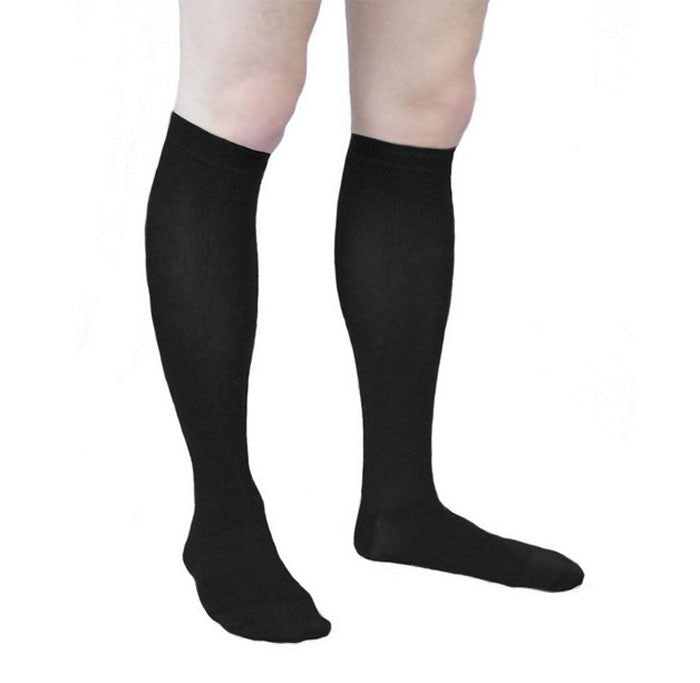 LandFox Limited 1 Pair Unisex Black Elastic Anti-Slip Knee-hi Miracle Socks Anti-Fatigue Compression Support Socks