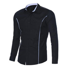 Latest Mens Fashion Shirts Striped Long-sleeved Turn-down Collar Cotton Blend Shirt For Man,Boy #2511