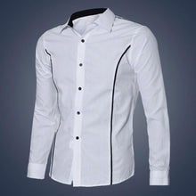 Latest Mens Fashion Shirts Striped Long-sleeved Turn-down Collar Cotton Blend Shirt For Man,Boy #2511