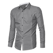 Latest Mens Fashion Shirts Striped Long-sleeved Turn-down Collar Cotton Blend Shirt For Man,Boy #2511
