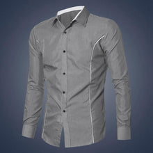 Latest Mens Fashion Shirts Striped Long-sleeved Turn-down Collar Cotton Blend Shirt For Man,Boy #2511