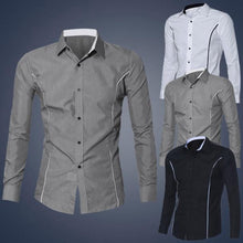 Latest Mens Fashion Shirts Striped Long-sleeved Turn-down Collar Cotton Blend Shirt For Man,Boy #2511