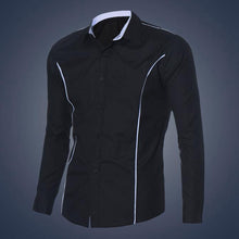 Latest Mens Fashion Shirts Striped Long-sleeved Turn-down Collar Cotton Blend Shirt For Man,Boy #2511