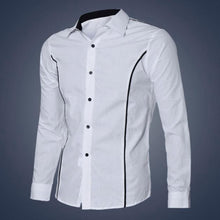 Latest Mens Fashion Shirts Striped Long-sleeved Turn-down Collar Cotton Blend Shirt For Man,Boy #2511
