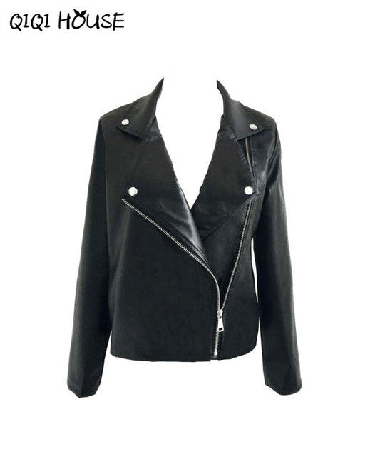 Leather Jacket Soft PU Leather Slim Motorcycle Zipper Jacket Fashion 2016 Autumn Coat OutwearBomberjack Vrouwen#C819