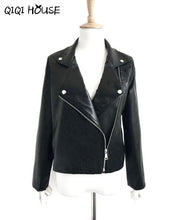 Leather Jacket Soft PU Leather Slim Motorcycle Zipper Jacket Fashion 2016 Autumn Coat OutwearBomberjack Vrouwen#C819