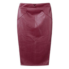 Leather Pencil Skirt High Waist Slim Solid Ladies Skirt Elegant Pu Skirt Saia Longa Cintura Alta#B12