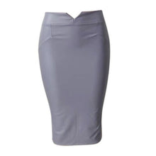 Leather Pencil Skirt High Waist Slim Solid Ladies Skirt Elegant Pu Skirt Saia Longa Cintura Alta#B12