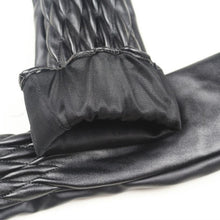 Long Gloves Women PU Leather Winter Long Gloves Waterproof Luva De Academia Sexy Warm Gloves #B817