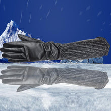 Long Gloves Women PU Leather Winter Long Gloves Waterproof Luva De Academia Sexy Warm Gloves #B817