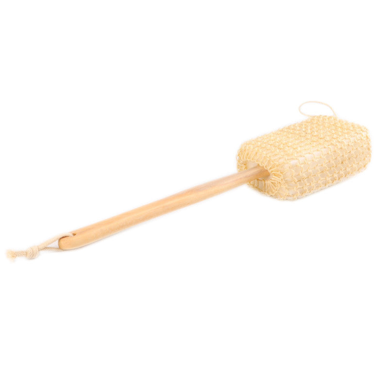 Long Handle Exfoliator Scrubber Bath Brushs Massager Shower Flax Back Spa Scrubber Sponges