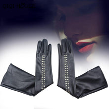 Long Leather Gloves Women Girl Luxurious Leather Winter Super Warm Gloves Cashmere Luvas De Couro Guantes Mujer#C817