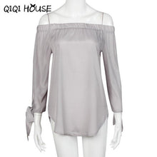 Long Sleeve Blouse Strapless Off Shoulder Sexy Loose Tops Fresh Blue Blouse New Fashion Basic Wear Autumn Roupa Feminina#B823