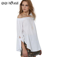 Long Sleeve Blouse Strapless Off Shoulder Sexy Loose Tops Fresh Blue Blouse New Fashion Basic Wear Autumn Roupa Feminina#B823
