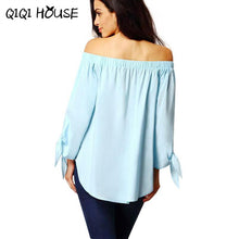 Long Sleeve Blouse Strapless Off Shoulder Sexy Loose Tops Fresh Blue Blouse New Fashion Basic Wear Autumn Roupa Feminina#B823