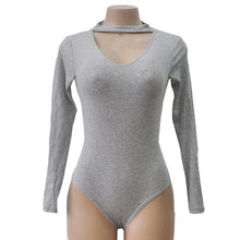 Long Sleeve Sexy Rompers Chocker Sexy V-Neck Women Bodysuits Slim Solid Rompers For Women #112