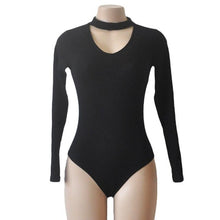 Long Sleeve Sexy Rompers Chocker Sexy V-Neck Women Bodysuits Slim Solid Rompers For Women #112