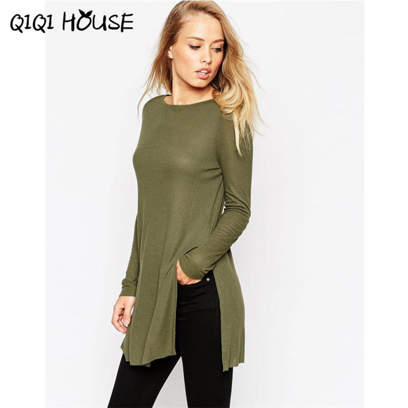 Long Sleeve Shirt Women Arm Green Knitting Fashion Office Ladies Basic Wear Camisas Femininas 2016#C818