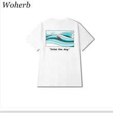 Loose Couple T-shirt 2017 Summer Short Sleeves Clothes Seize The Day Letter T-shirts Casual Plus Size Top Tee 33036