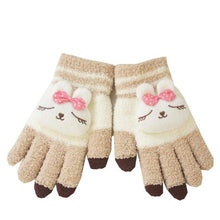 Lovely Panda Winter Gloves Screen Hand Warm Gloves Striped Outwear Gloves Eldiven Guantes Mujer#B921