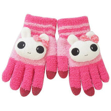 Lovely Panda Winter Gloves Screen Hand Warm Gloves Striped Outwear Gloves Eldiven Guantes Mujer#B921