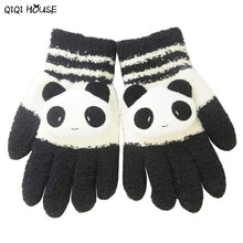 Lovely Panda Winter Gloves Screen Hand Warm Gloves Striped Outwear Gloves Eldiven Guantes Mujer#B921
