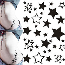 Lowest Price Newly Design Hollow Solid Black and White Five-pointed Star Waterproof Temporary Tattoo Stickers