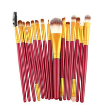 MAANGE 15 pcs/Sets Eye Shadow Foundation Eyebrow Lip Brush Makeup Brushes Tool pinceis de maquiagem escova oval Anne