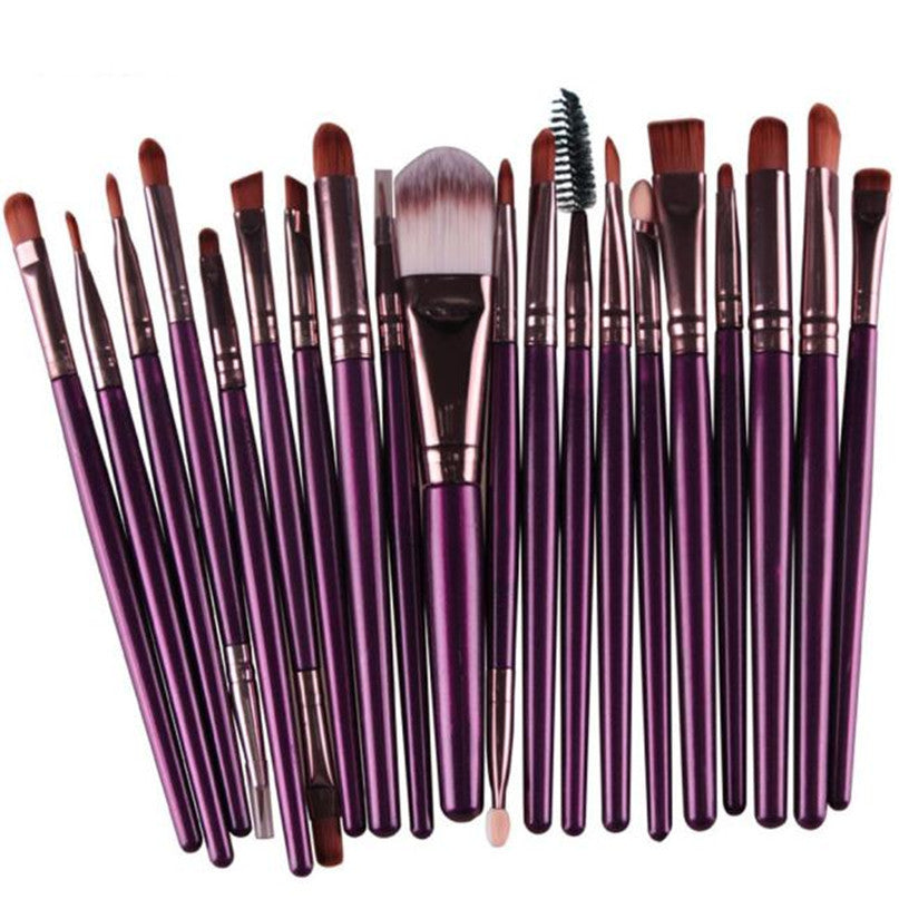 MAANGE 20 pcs Professional Makeup Brushes Set tools Toiletry Kit Wool Eyeshadow Eyeliner Cosmetic Make up Lip Brush Purple