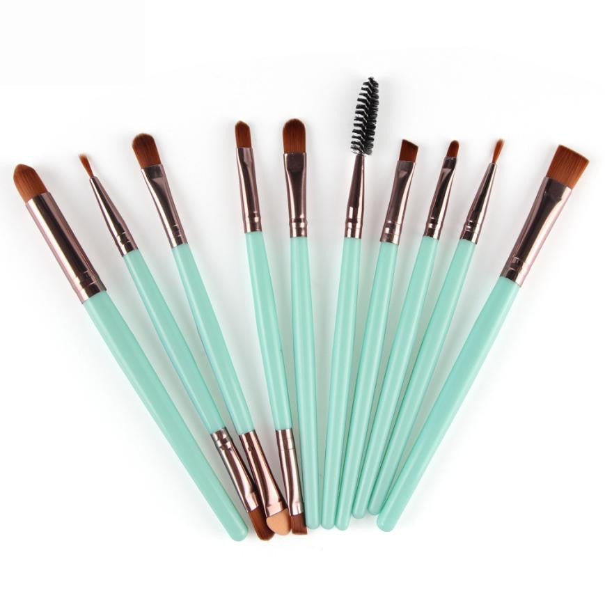 MAANGE 2017 10PCS Makeup brushes Beauty Cosmetics Make-up Foundation Powder Eyeshadow brush Toiletry Kit Pincel maquiagem Green
