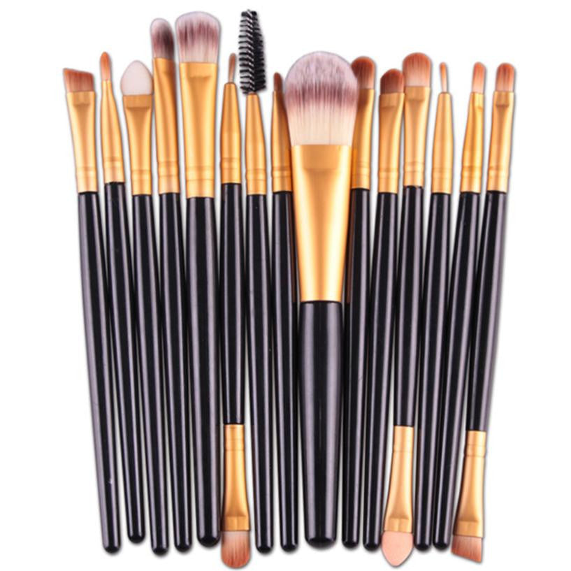 MAANGE 2017 15PCS Makeup brushes Eyeshadow Powder Foundation Eyebrow Lip Eyeliner brush Cosmetic tools Pinceaux maquillage Black