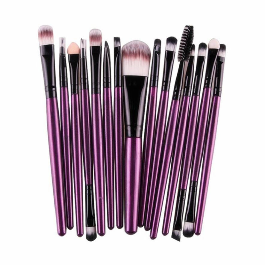 MAANGE 2017 15PCS Professional Makeup brushes Eyeshadow Concealer Powder Foundation Lip Cosmetic brush Pincel maquiagem Purple
