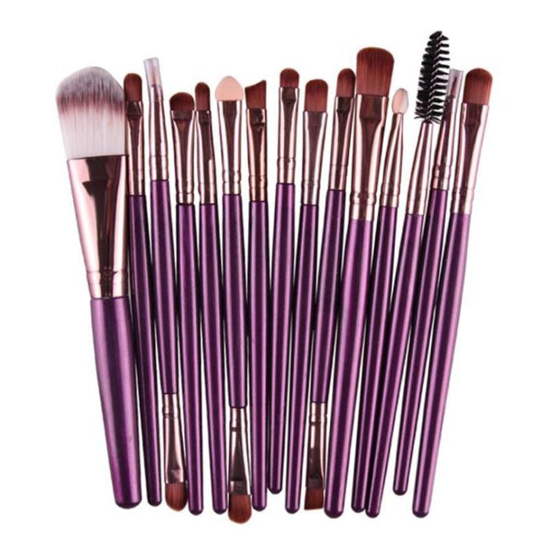 MAANGE 2017 Makeup brushes Professional Cosmetics 15PCS High Quality Synthetic Hair Powder Foundation Eyeshadow Lip brush Purple