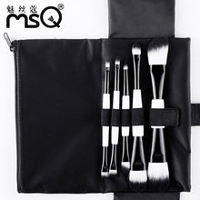 MSQ Advanced Artificial Fiber easy to take Black And White Portable Makeup Brush Sets Makeup Brush Bag Beauty