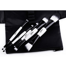 MSQ Advanced Artificial Fiber easy to take Black And White Portable Makeup Brush Sets Makeup Brush Bag Beauty