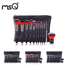 MSQ Fiber Material 12pcs Professional Cosmetic Eyebrow Shadow Makeup Cosmetic Brush Set Pouch Case Soft and silky Anne