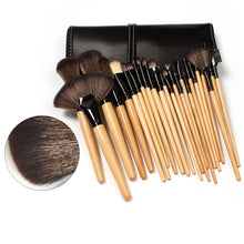 Made Of High Quality Material 24 PC Wood Makeup Brushes Cosmetic Make Up Set Kit Pouch Bag Black 2017