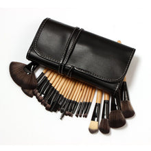 Made Of High Quality Material 24 PC Wood Makeup Brushes Cosmetic Make Up Set Kit Pouch Bag Black 2017
