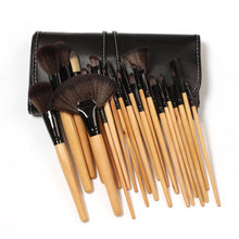 Made Of High Quality Material 24 PC Wood Makeup Brushes Cosmetic Make Up Set Kit Pouch Bag Black 2017