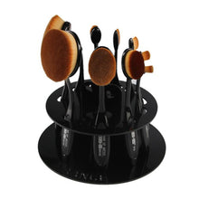 Made of sturdy clear acrylic 10 Hole Oval Makeup Brush Holder Drying Rack Organizer Cosmetic Shelf Tool Anne
