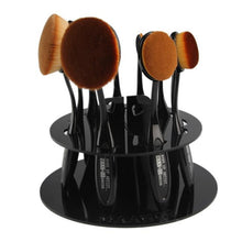 Made of sturdy clear acrylic 10 Hole Oval Makeup Brush Holder Drying Rack Organizer Cosmetic Shelf Tool Anne